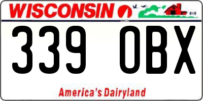 WI license plate 339OBX