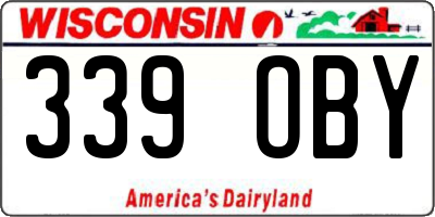 WI license plate 339OBY