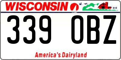 WI license plate 339OBZ