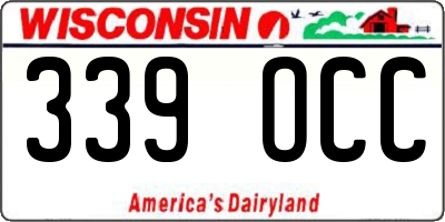 WI license plate 339OCC