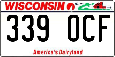 WI license plate 339OCF