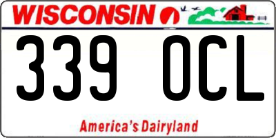 WI license plate 339OCL