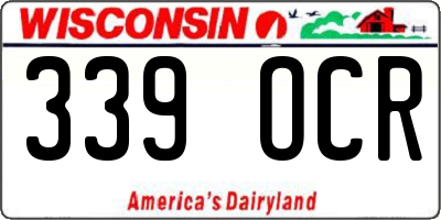 WI license plate 339OCR