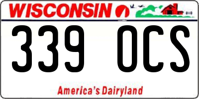 WI license plate 339OCS