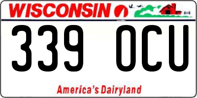 WI license plate 339OCU