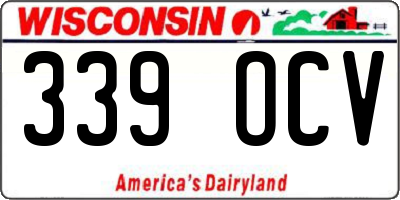 WI license plate 339OCV