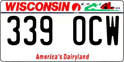 WI license plate 339OCW