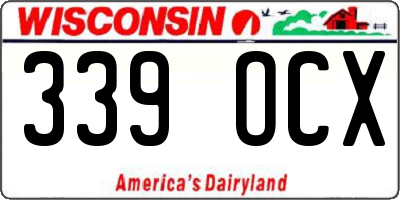 WI license plate 339OCX