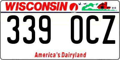WI license plate 339OCZ