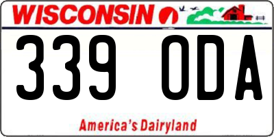WI license plate 339ODA