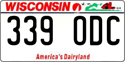 WI license plate 339ODC