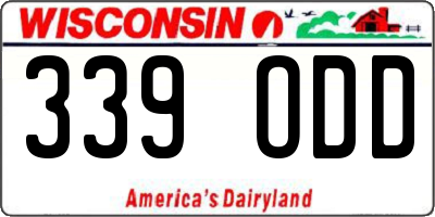 WI license plate 339ODD