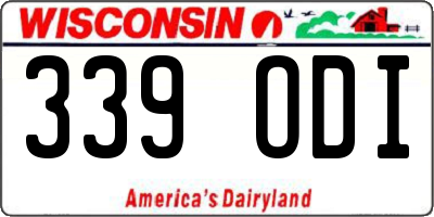 WI license plate 339ODI