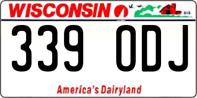 WI license plate 339ODJ