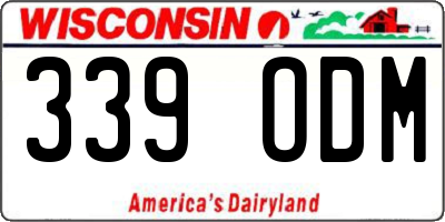 WI license plate 339ODM