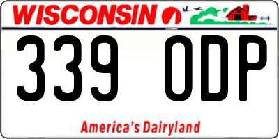 WI license plate 339ODP
