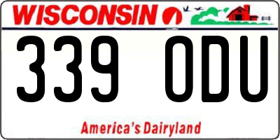 WI license plate 339ODU