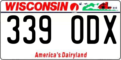 WI license plate 339ODX