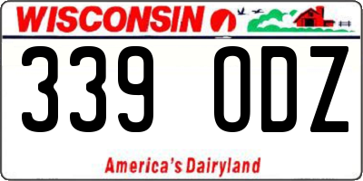 WI license plate 339ODZ