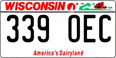 WI license plate 339OEC
