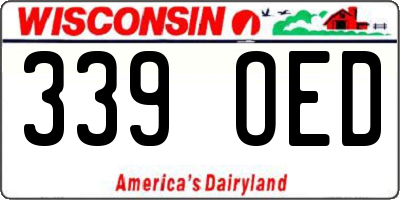 WI license plate 339OED