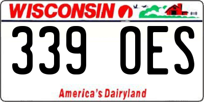 WI license plate 339OES