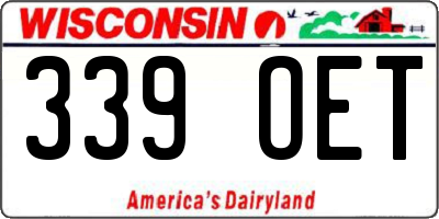 WI license plate 339OET