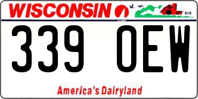 WI license plate 339OEW