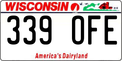 WI license plate 339OFE