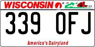WI license plate 339OFJ