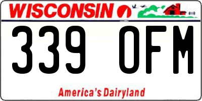 WI license plate 339OFM