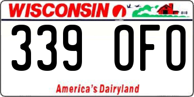 WI license plate 339OFO
