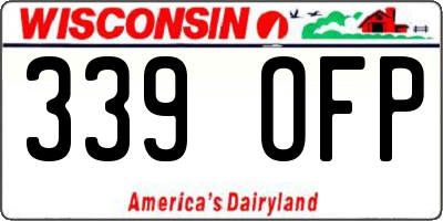 WI license plate 339OFP