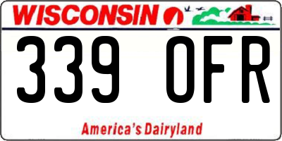 WI license plate 339OFR