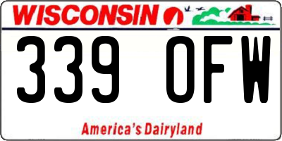 WI license plate 339OFW
