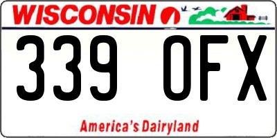WI license plate 339OFX