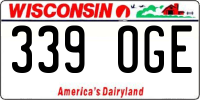 WI license plate 339OGE