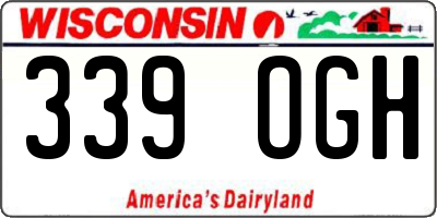 WI license plate 339OGH