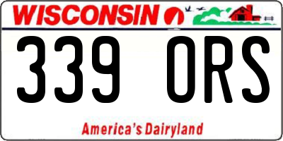 WI license plate 339ORS