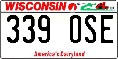 WI license plate 339OSE