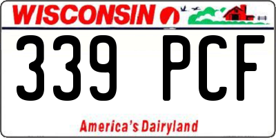 WI license plate 339PCF