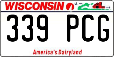 WI license plate 339PCG