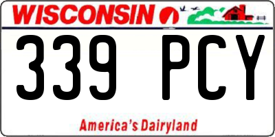 WI license plate 339PCY