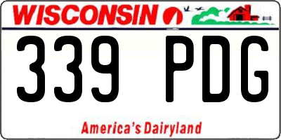 WI license plate 339PDG