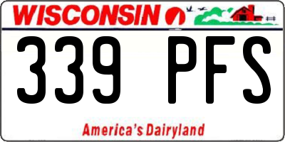 WI license plate 339PFS