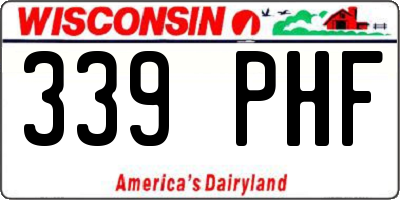WI license plate 339PHF