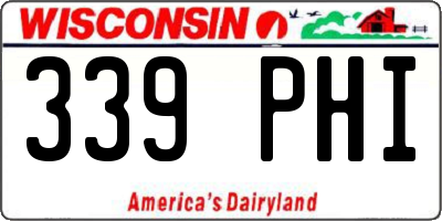 WI license plate 339PHI