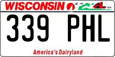 WI license plate 339PHL