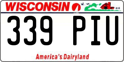 WI license plate 339PIU