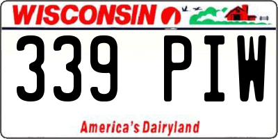 WI license plate 339PIW